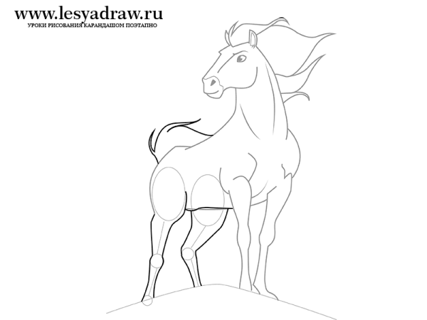 Рисунки карандашом лошадь спирит