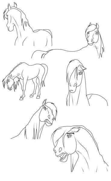 Лошади спирит скетч