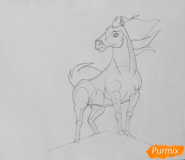 Рисунки лошади карандашом для начинающих спирит
