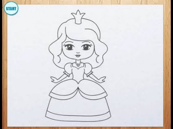 Рисунок принцессы легкий