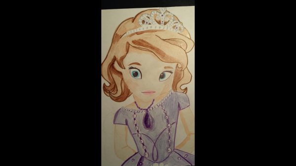 Принцесса София рисунок гуашью