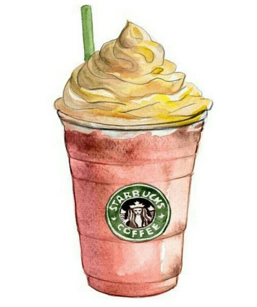 Кофе Старбакс акварелью
