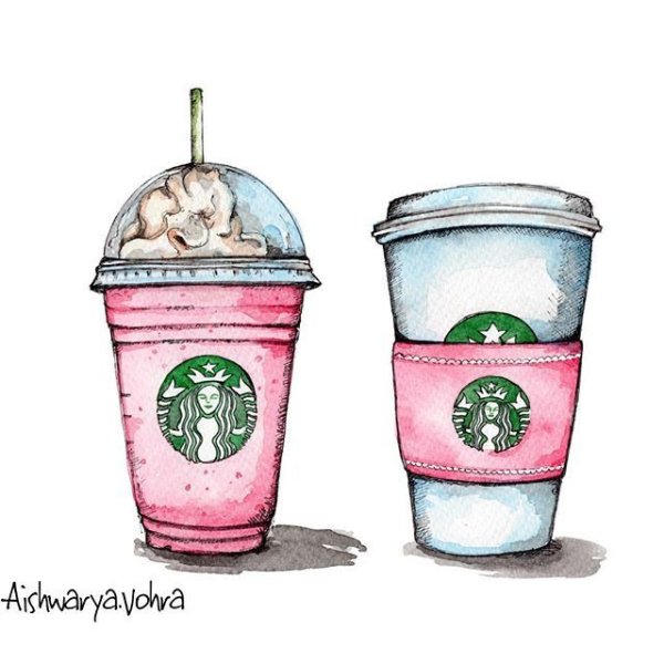Кавайный Старбакс кофе