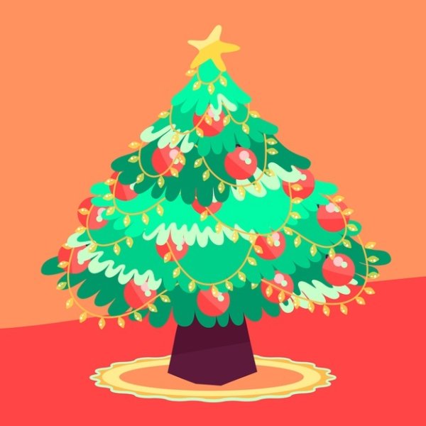 Елка в стиле флэт