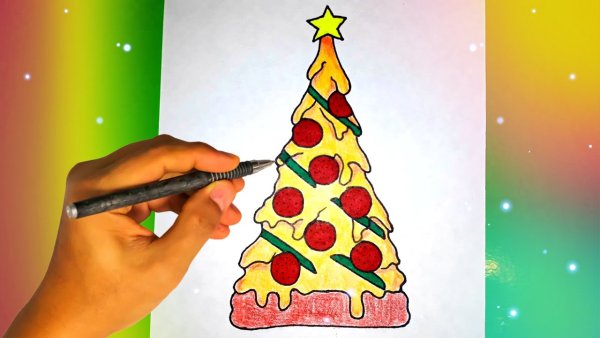 Ёлки для срисовки милые