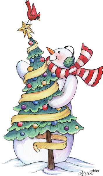 Елочка Новогодняя с снеговиком