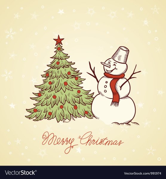 Елки нарисовать на открытку