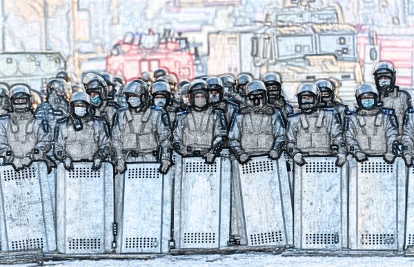 ОМОН С щитами арт