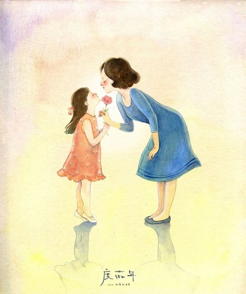 День матери акварель