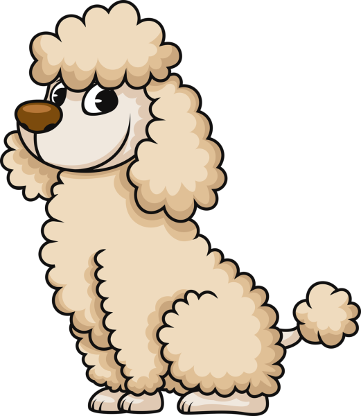 Пудель в мультяшном стиле