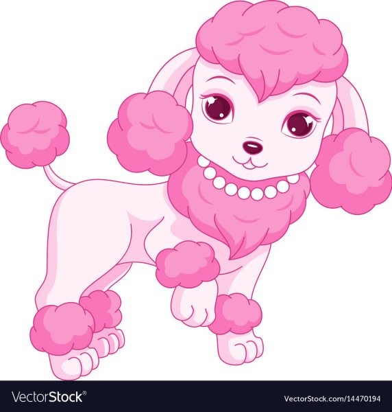 Мультяшные с розовым пуделем