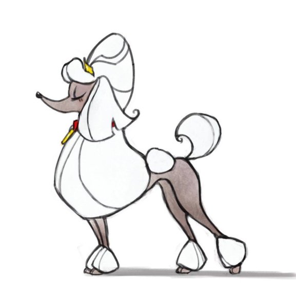 Пудель рисунок мультяшный