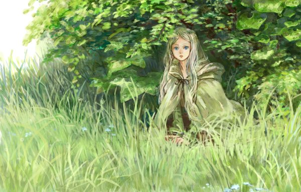 Девочка со светлыми волосами арт