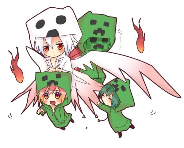 Minecraft anime Creeper Чиби