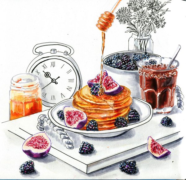 Завтрак иллюстрация