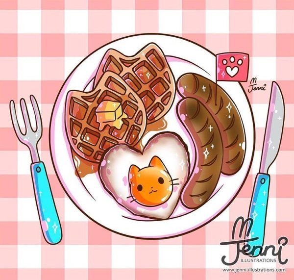 Милые рисунки завтрак
