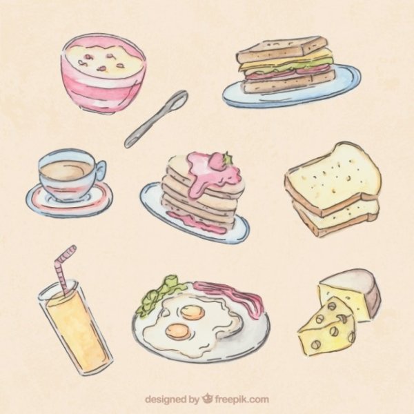 Завтрак срисовать