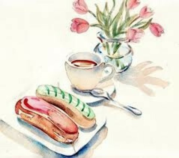 Эклеры акварель