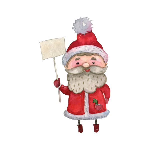 Дед Мороз акварель