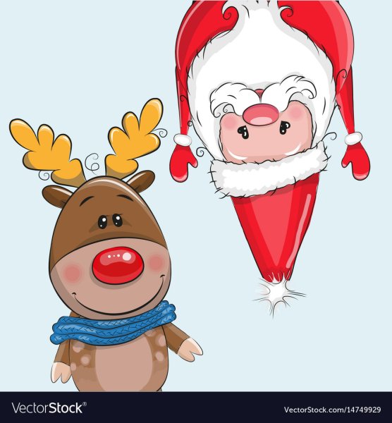 Олень Санты милый