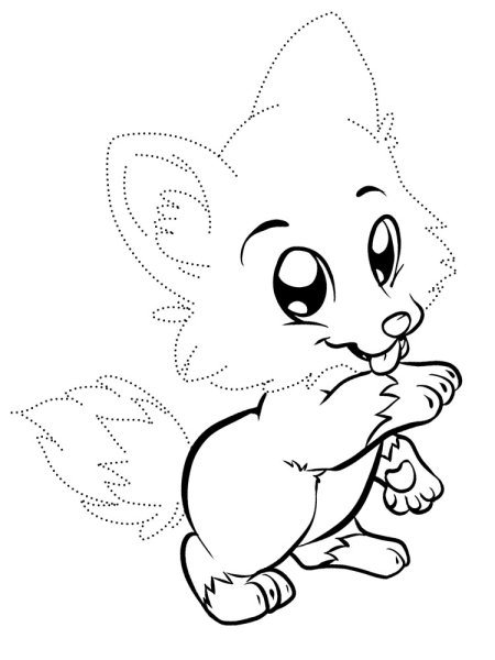 Лисенок раскраска для детей