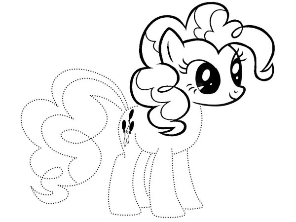 Раскраски обводилки пони