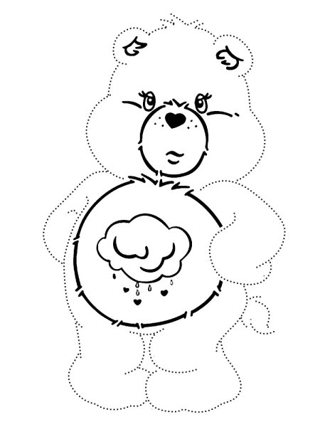 Мишка по точкам для детей