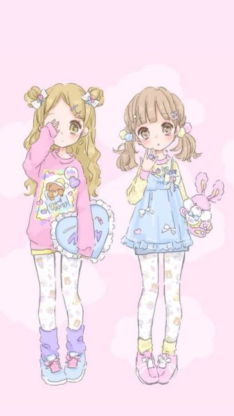 Кавайные девочки в полный рост