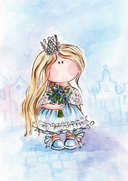 Нарисованная девочка с короной