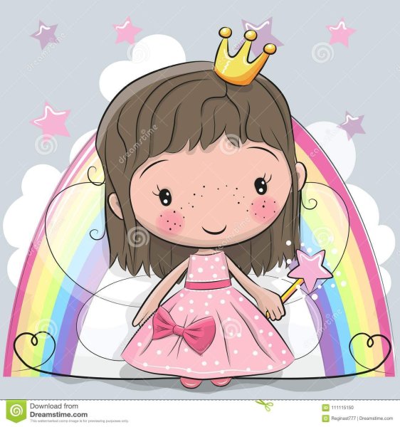 Нарисованная маленькая принцесса с короной