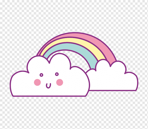Милые облачка с радугой