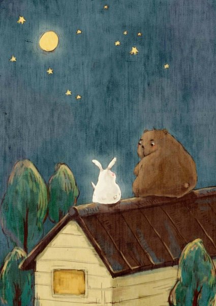 Милые иллюстрации ночь