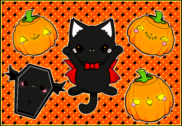 Кавайные рисунки на Хэллоуин