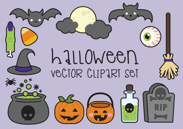 Наклейки на Хэллоуин кавайные