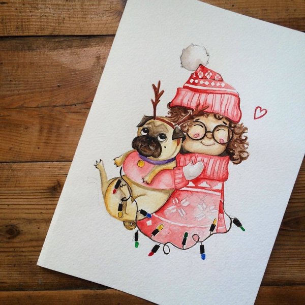 Милые открыточки нарисованные