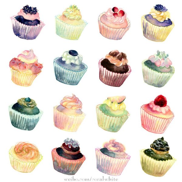 Наклейки пирожного