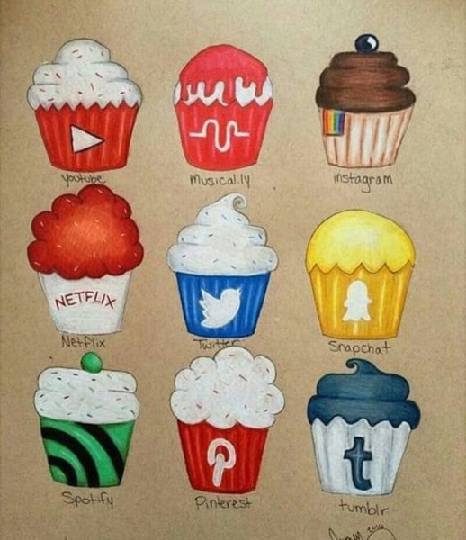 Кексы в виде приложений рисунки