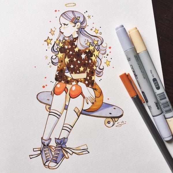 Скетчи маркерами сладости