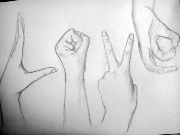 Рисунки карандашом лёгкие и красивые руки