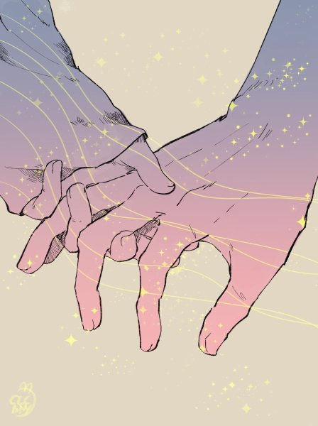 Держатся за руки арт