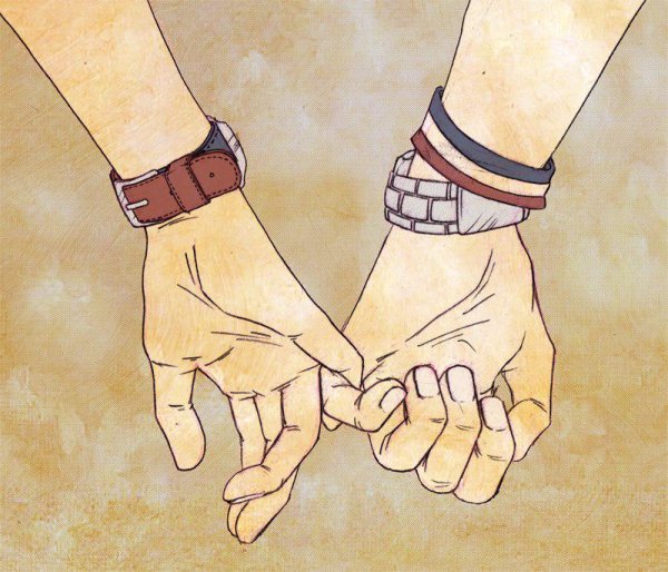 Держатся за руки арт