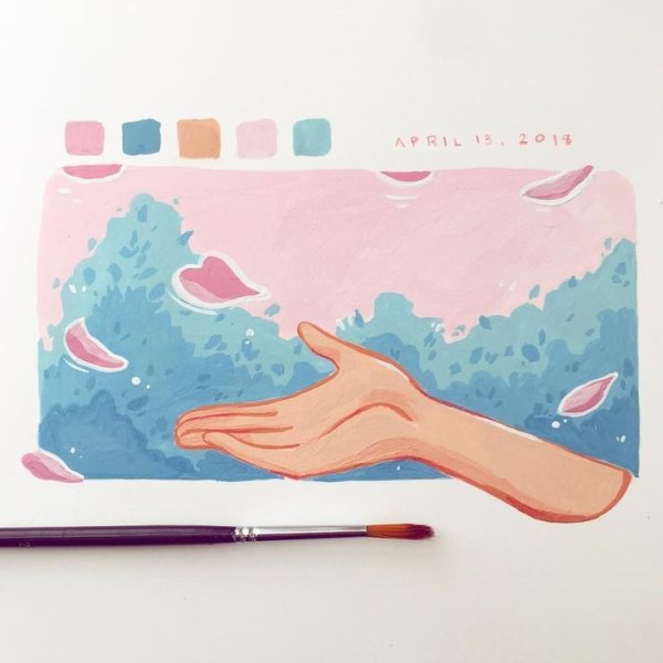 Рисунки для скетчбука гуашью легкие