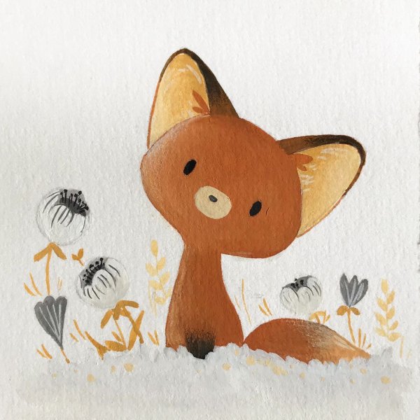 Милые мультяшные лисята