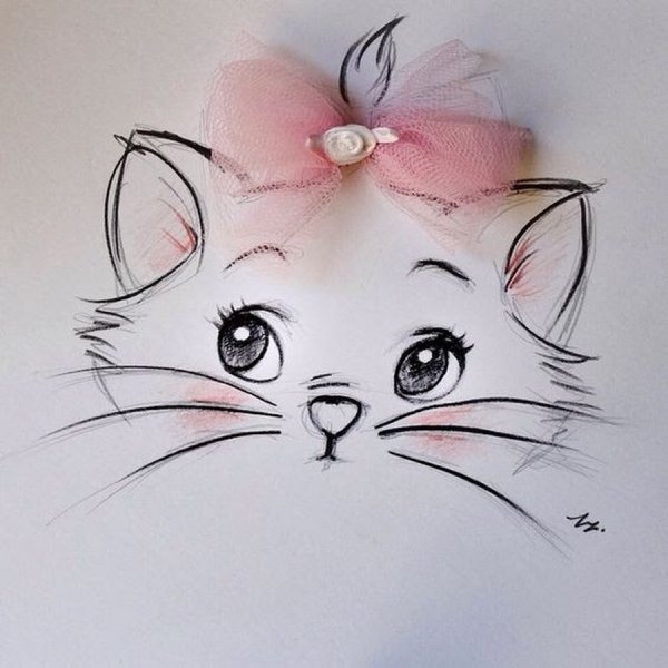 Кошачьи мордочки для рисования