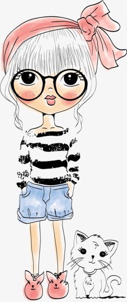 Модная мультяшная девочка