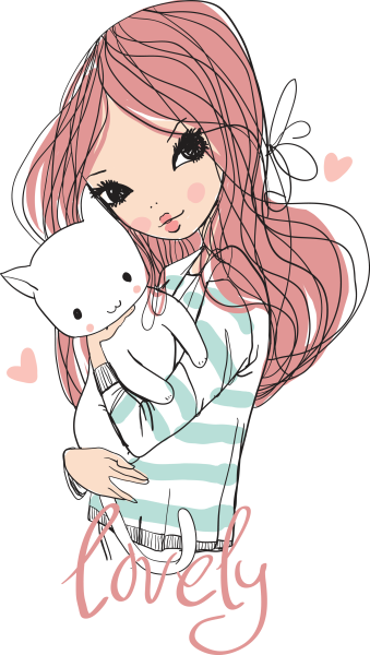 Милые мультяшные девочки