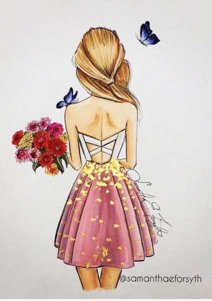 Платье рисунок