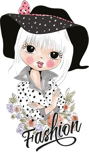 Модная мультяшная девочка