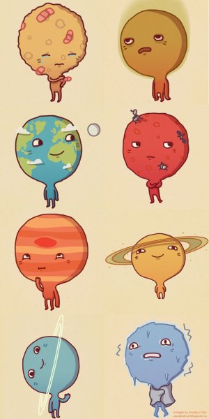 Милые планеты для срисовки