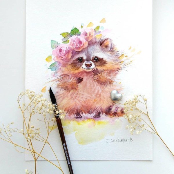 Милые открытки акварелью